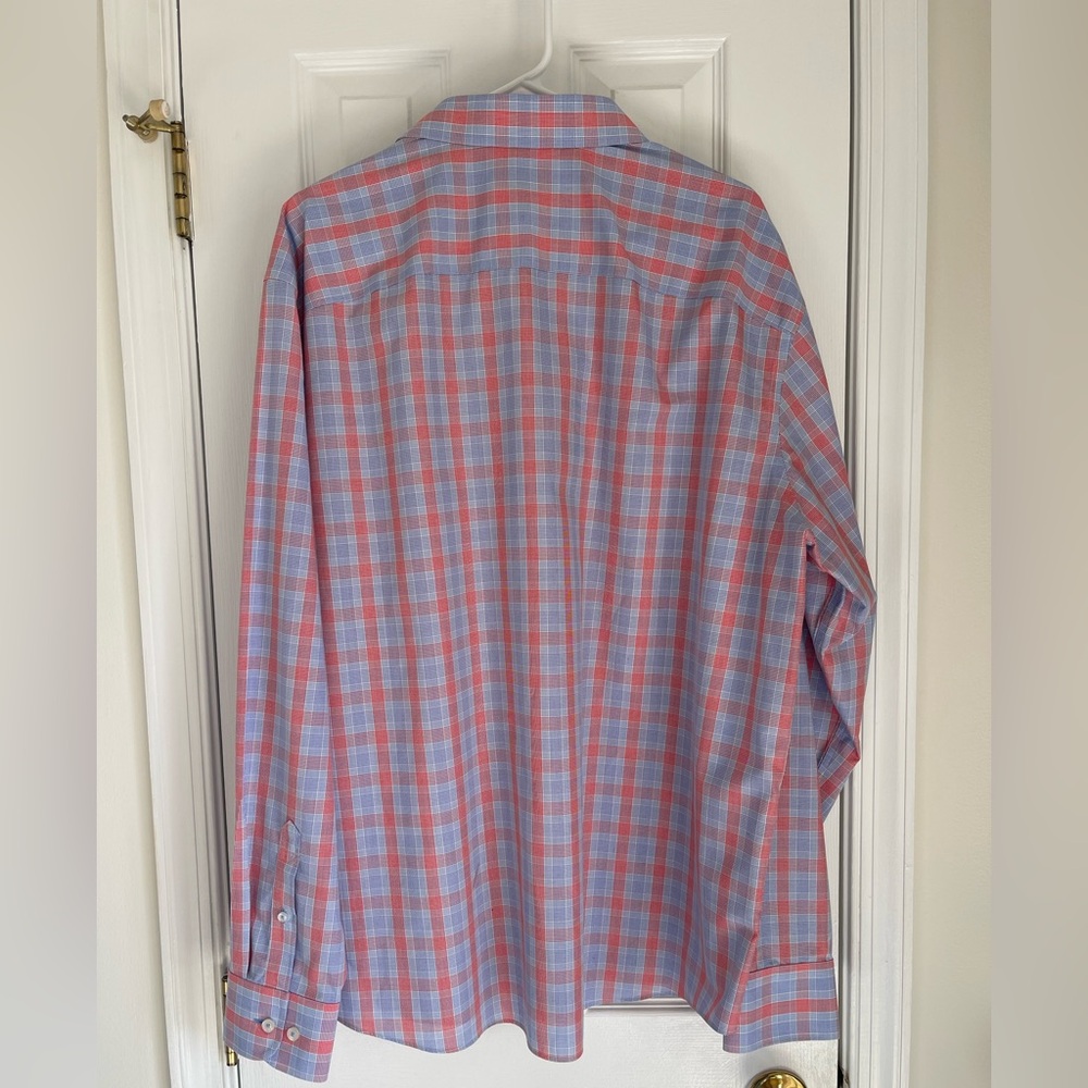 UNTUCKit Light Blue & Red Check Morey Wrinkle Free Button Down XXXL - Picture 2 of 7